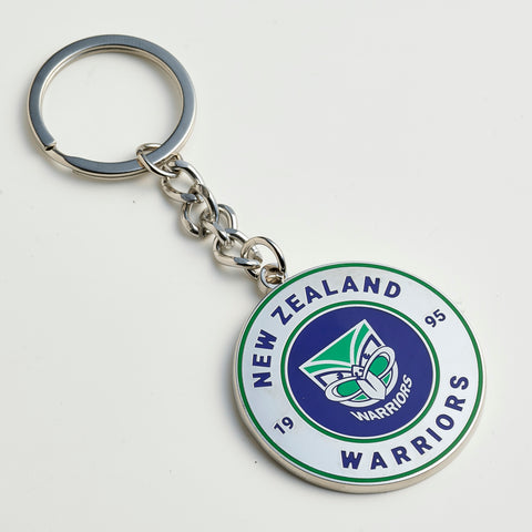 New Zealand Warriors NRL Round Logo Keyring