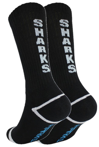 Cronulla Sharks NRL Full Terry Sport Crew Socks
