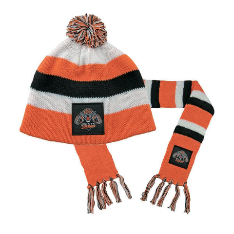 Wests Tigers NRL Baby Infant Scarf Beanie Pack
