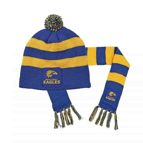 West Coast Eagles Baby Infant Toddler Beanie Scarf Pack