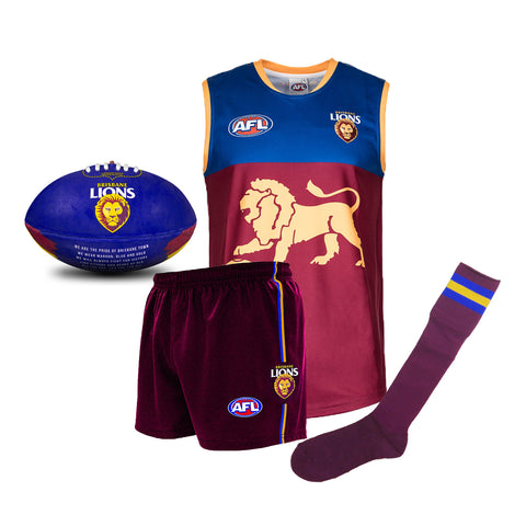 Brisbane Lions Kids Youths AFL Auskick Playing Pack with Football