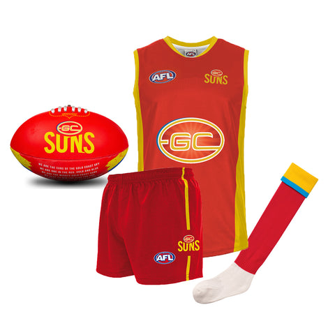 Gold Coast Suns Kids Youths AFL Auskick Playing Pack with Football