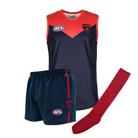 Melbourne Demons Kids Youths AFL Auskick Playing Pack Jumper Guernsey Shorts Socks