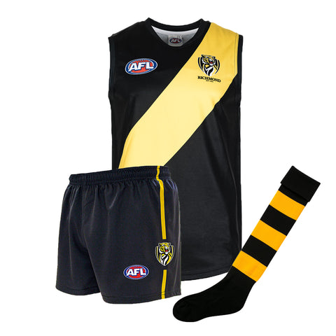 Richmond Tigers Kids Youths AFL Auskick Playing Pack Jumper Guernsey Shorts Socks