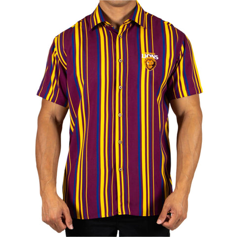 Brisbane Lions AFL Footy Mens Adults Sorrento Rayon Party Shirt