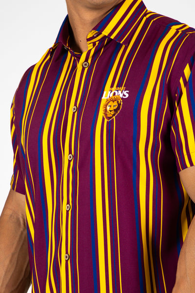 Brisbane Lions AFL Footy Mens Adults Sorrento Rayon Party Shirt