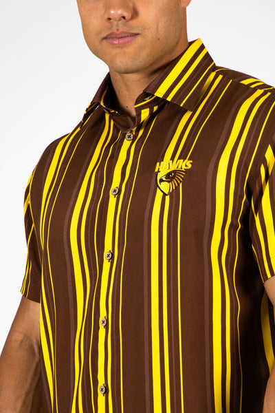 Hawthorn Hawks AFL Footy Mens Adults Sorrento Rayon Party Shirt