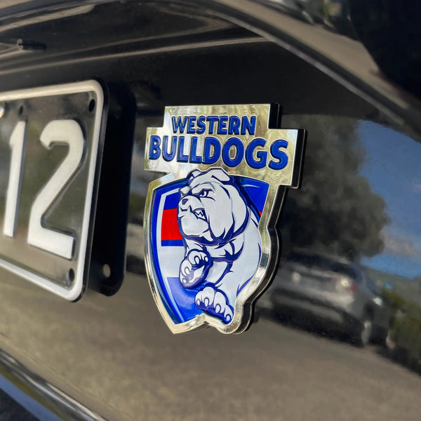 Western Bulldogs 3D Peel-N-Stick Chrome Car Badge Decal Coated Auto Sticker