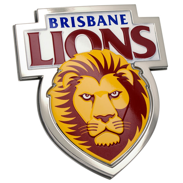 Brisbane Lions 3D Peel-N-Stick Chrome Car Badge Decal Coated Auto Sticker