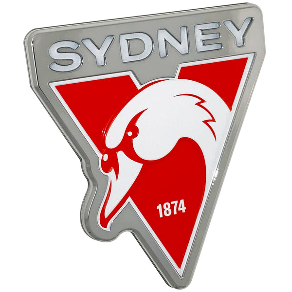 Sydney Swans 3D Peel-N-Stick Chrome Car Badge Decal Coated Auto Sticker