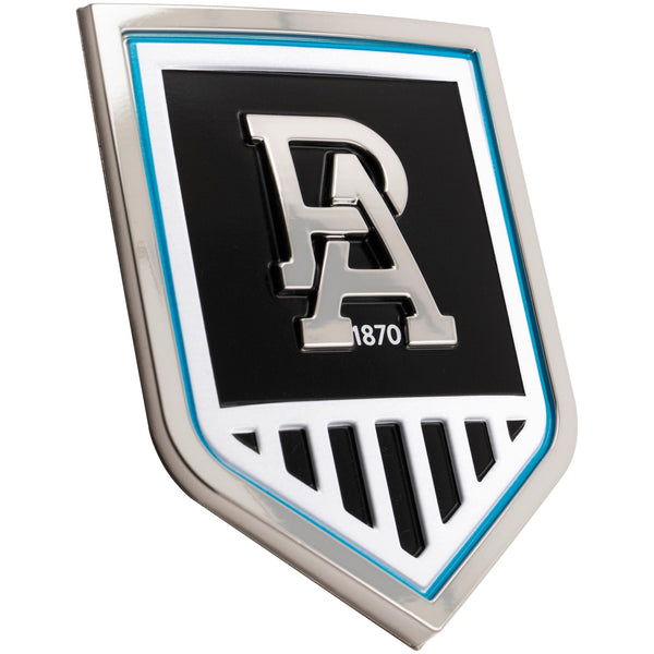 Port Adelaide Power 3D Peel-N-Stick Chrome Car Badge Decal Coated Auto Sticker