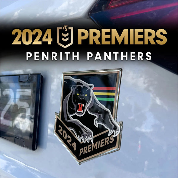 Penrith Panthers NRL 2024 Premiers Premium Chrome Logo Decal Sticker