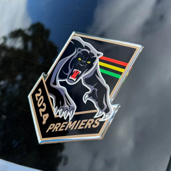 Penrith Panthers NRL 2024 Premiers Premium Chrome Logo Decal Sticker