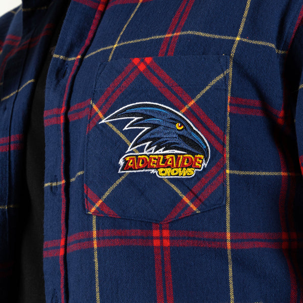 Adelaide Crows Mens Adults Mustang Flannel Shirt