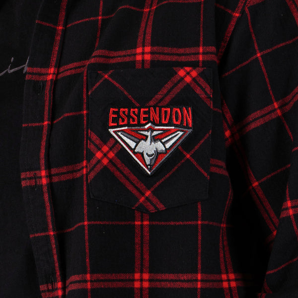 Essendon Bombers Mens Adults Mustang Flannel Shirt