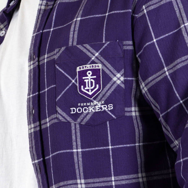 Fremantle Dockers Mens Adults Mustang Flannel Shirt