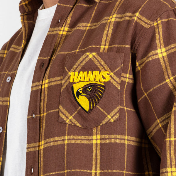 Hawthorn Hawks Mens Adults Mustang Flannel Shirt