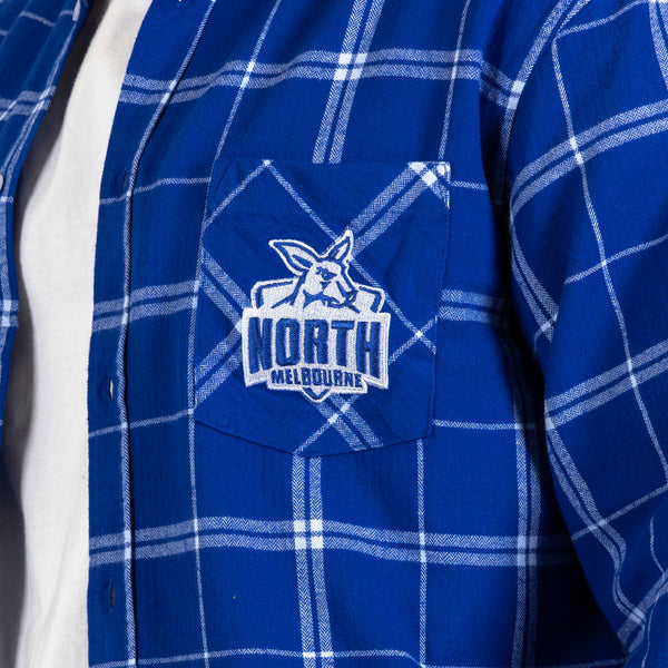 North Melbourne Kangaroos Mens Adults Mustang Flannel Shirt