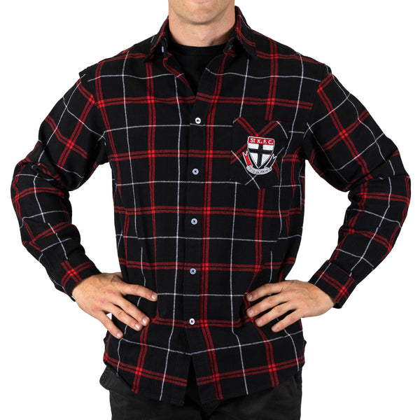 St Kilda Saints Mens Adults Mustang Flannel Shirt