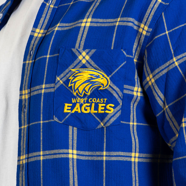 West Coast Eagles Mens Adults Mustang Flannel Shirt
