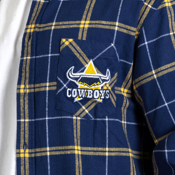 North Queensland Cowboys NRL Mens Adults Mustang Flannel Shirt