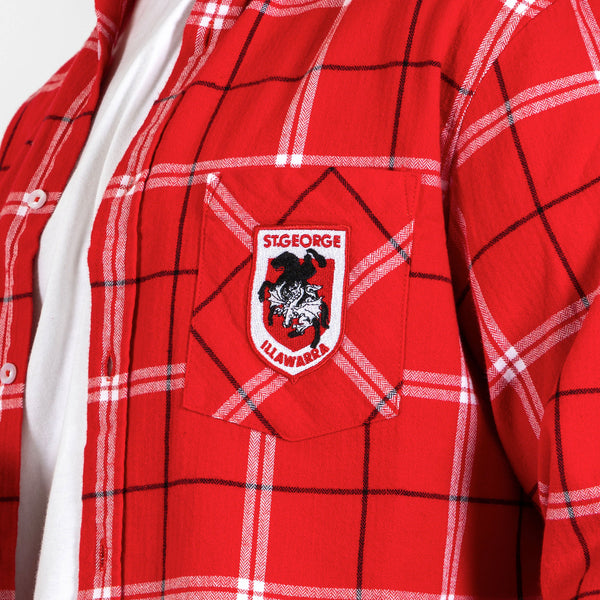 St George Dragons NRL Mens Adults Mustang Flannel Shirt