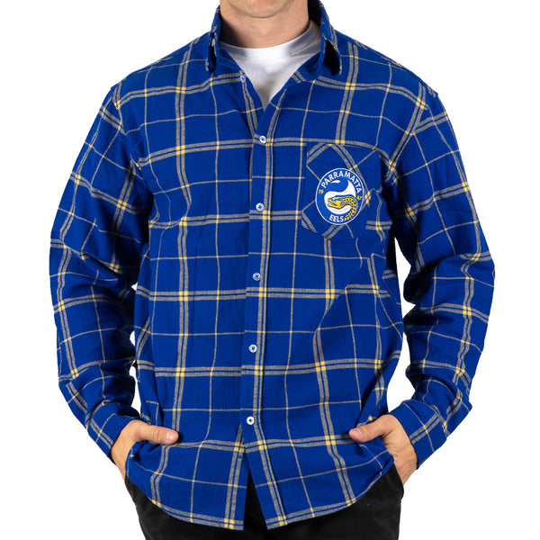 Parramatta Eels NRL Mens Adults Mustang Flannel Shirt