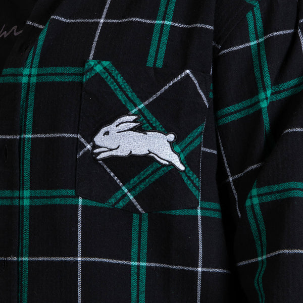 South Sydney Rabbitohs NRL Mens Adults Mustang Flannel Shirt