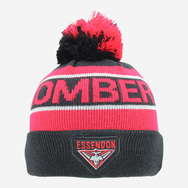 Essendon Bombers Youth Kids Pom Pom Beanie