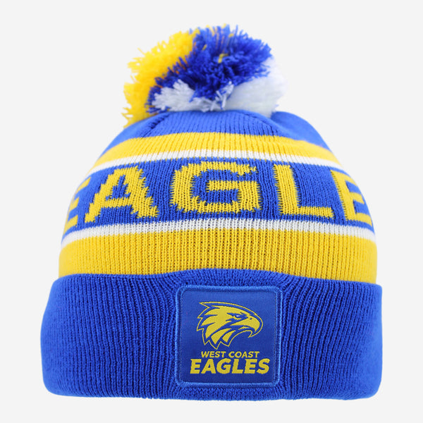 West Coast Eagles Youth Kids Pom Pom Beanie