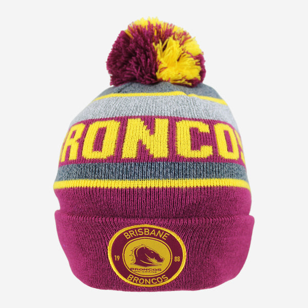 Brisbane Broncos NRL Tundra Pom Pom Beanie