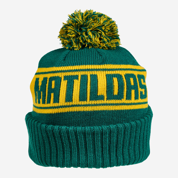 Matildas Football Australia Striker Pom Pom Beanie