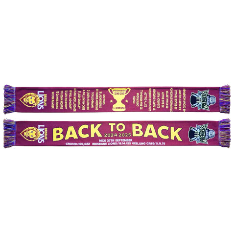Brisbane Lions 2025 Premiers Mens Adults Scarf