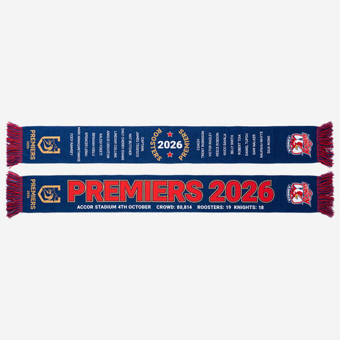 Sydney Roosters NRL 2026 Premiers Mens Adults Scarf