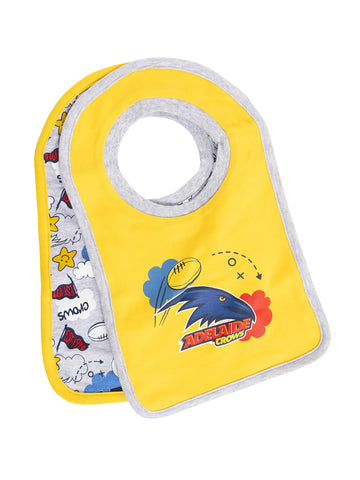 Adelaide Crows Baby Infants 2 Pack Bib Set