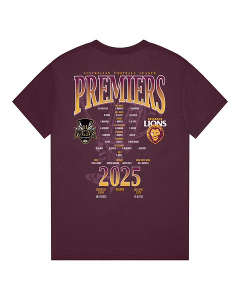 Brisbane Lions 2025 Premiers Mens Adults P2 Cup T-Shirt