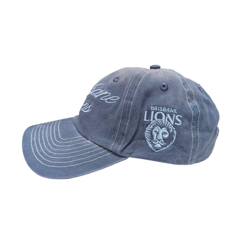 Brisbane Lions Mens Adults Cotton Sunbleached Dad Cap