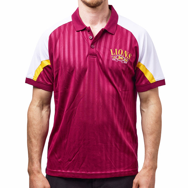 Brisbane Lions AFL Mens Shaped Panel Poly Polo Shirt