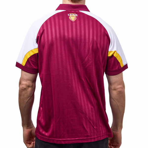 Brisbane Lions AFL Mens Shaped Panel Poly Polo Shirt