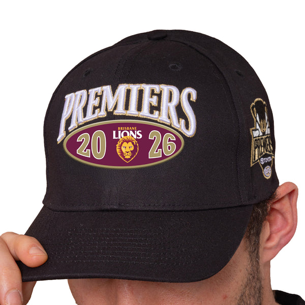 PREORDER - Brisbane Lions 2026 Premiers Mens Adults P1 Cap Black