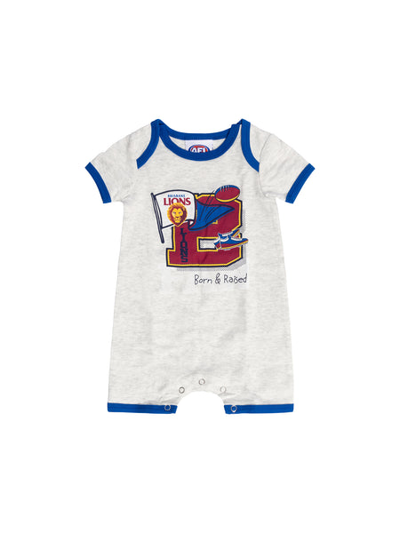 Brisbane Lions Baby Infants Footy Fan Romper Bib Booties Gift Set