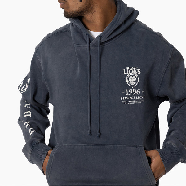 Brisbane Lions Mens Adults Acid Wash Hoodie
