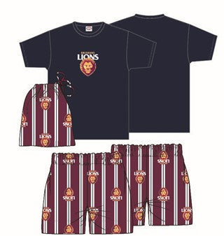 Brisbane Lions Youth Game Day Pyjamas PJ Set