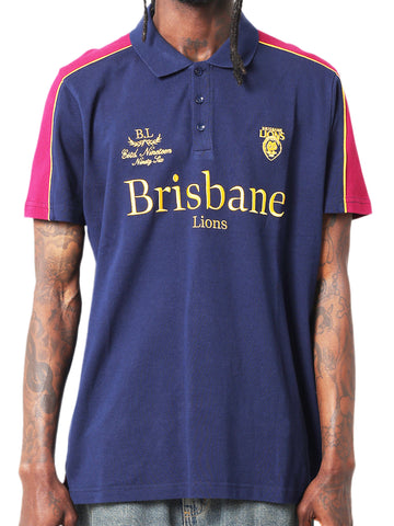 Brisbane Lions Mens Adults Multi Logo Polo Shirt
