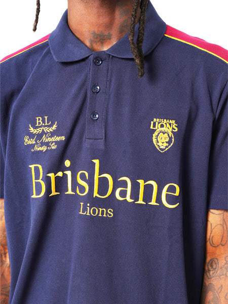 Brisbane Lions Mens Adults Multi Logo Polo Shirt
