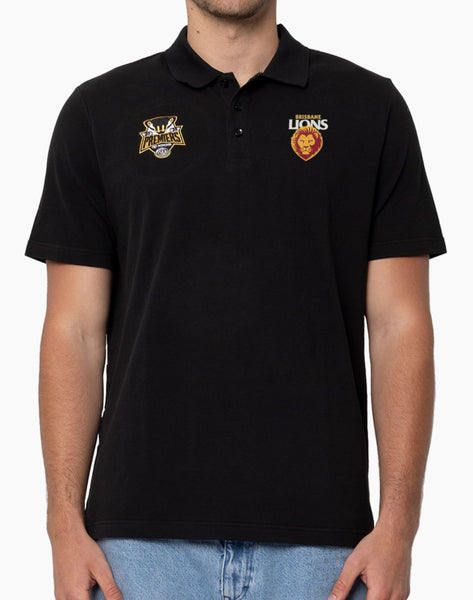 Brisbane Lions 2025 Premiers Mens Adults P1 Cup Polo Black