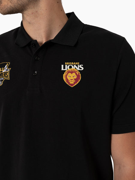 Brisbane Lions 2025 Premiers Mens Adults P1 Cup Polo Black