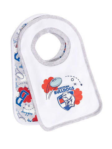 Western Bulldogs Baby Infants 2 Pack Bib Set