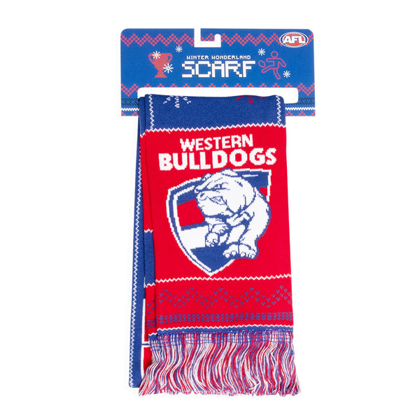 Western Bulldogs Mens Adults Winter Wonderland Ugly Scarf