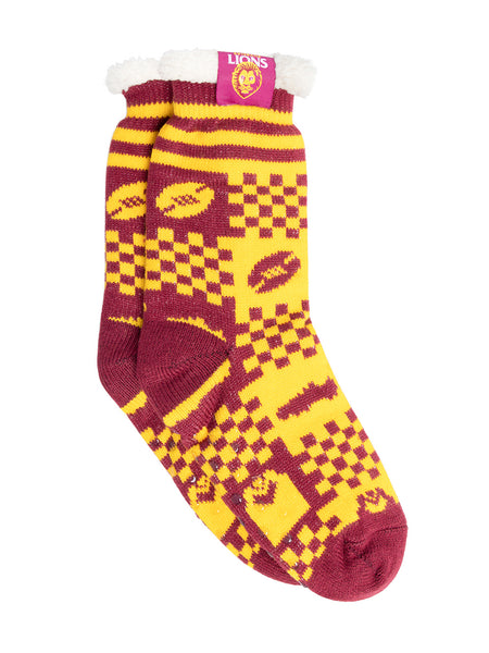Brisbane Lions Sherpa Fleece Socks